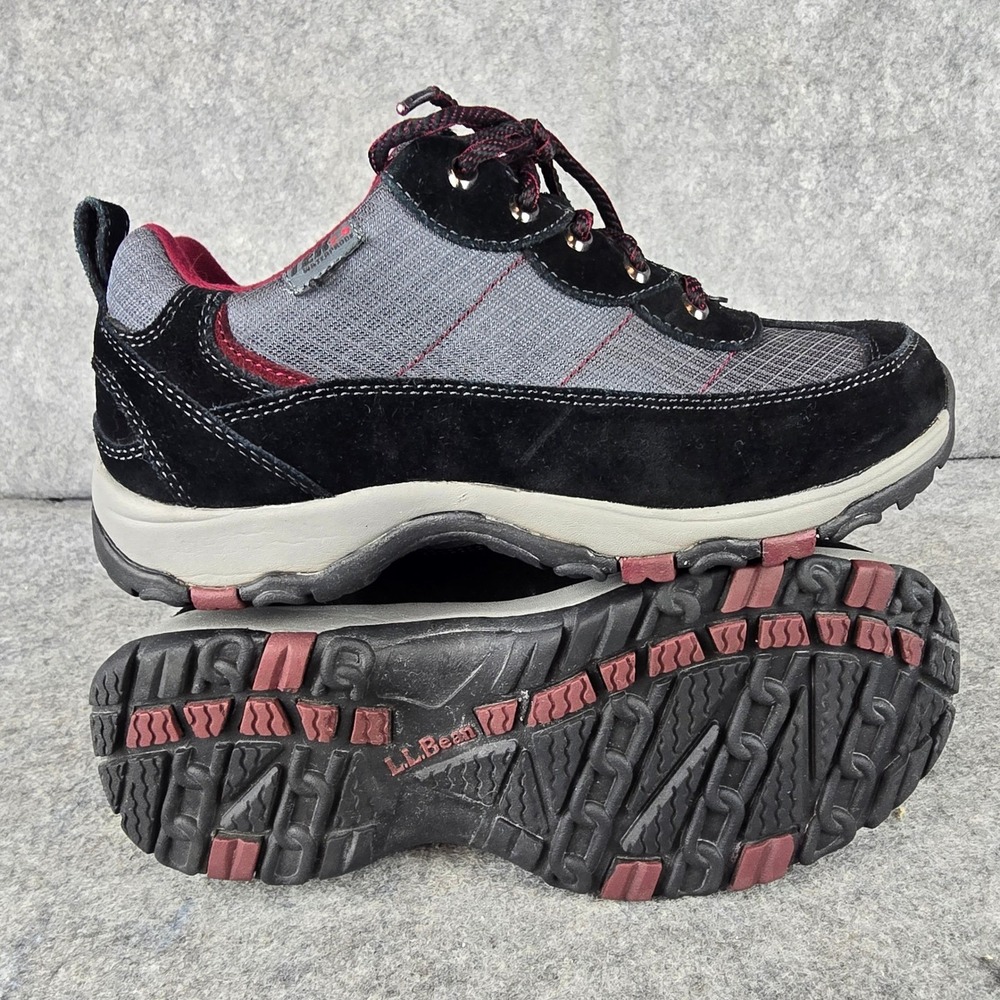 L.L. Bean Tek 2.5 Hiking Shoes Women 7.5 Wide Black Grey Waterproof‎ Insulated